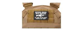 "Nothing Wrong with Shooting As Long As The Rich People Get Shot" PVC Morale Patch (Color: White)