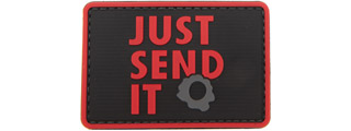 "Just Send It" PVC Patch (Color: Black and Red)