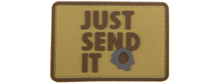 "Just Send It" PVC Patch (Color: Coyote Tan)