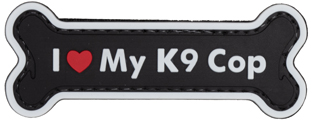 "I Love My K9 Cop" PVC Patch (Color: Black)