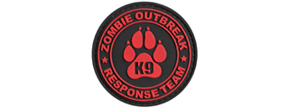 Zombie Outbreak Response Team PVC Patch w/ K9 Paw (All Red Version)