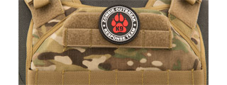 Zombie Outbreak Response Team PVC Patch w/ K9 Paw (Red Version)