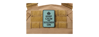"Keep Calm and Soldier On" PVC Morale Patch (Color: Foliage)