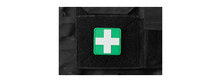 Cross Medic PVC Morale Patch (Color: Green & White)