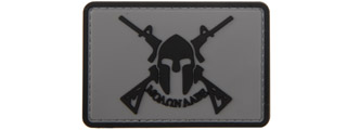 Molon Labe Spartan with Two Rifles PVC Patch (Color: Gray)