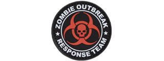 Zombie Outbreak Response Team PVC Patch w/ Biohazard Skull (Red Version)