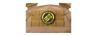 "If You Go Far Enough Left, You Get Your Guns Back" PVC Morale Patch (Color: Yellow)