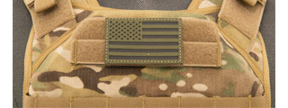 Reflective Fabric Forward US Flag (Color: OD Green)