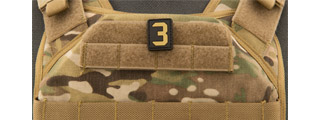 Number 3 PVC Patch (Color: Tan)