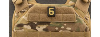 Number 6 PVC Patch (Color: Tan)