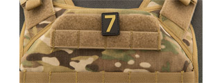 Number 7 PVC Patch (Color: Tan)