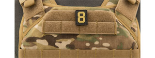 Number 8 PVC Patch (Color: Tan)