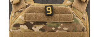 Number 9 PVC Patch (Color: Tan)