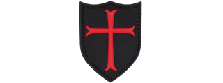 Knights Templar Crusaders Cross PVC Patch (Color: Black and Red)