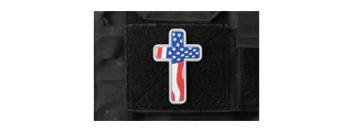 Jesus Christian Cross US Flag PVC Morale Patch