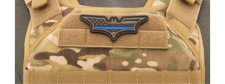Batman US Flag PVC Patch (Color: Dark Gray w/ Blue Stripe)