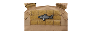 Shark with US Flag PVC Morale Patch (Color: Gray)
