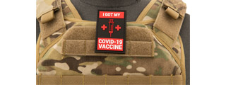 "I Got My Covid-19 Vaccine" Rectangular PVC Patch (Color: Black and Red)