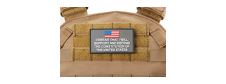 "I Swear That I Will Support and Defend The Constitution" PVC Morale Patch (Color: Black)