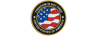 Round US Flag w/ "Freedom is Not Free" (Gold Version)