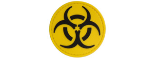 Round Biohazard PVC Patch (Color: Black and Yellow)