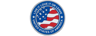 Round US Flag "Live it, Love It, or Leave It" PVC Patch (Blue Version)