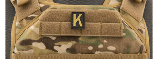 Letter "K" PVC Patch (Color: Tan)