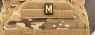 Letter "M" PVC Patch (Color: Tan)