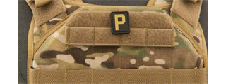 Letter "P" PVC Patch (Color: Tan)
