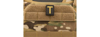 Letter "T" PVC Patch (Color: Tan)