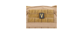 Letter "V" PVC Patch (Color: Tan)