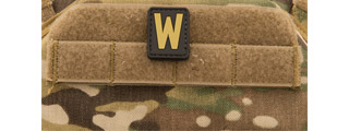 Letter "W" PVC Patch (Color: Tan)