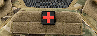 3D Red Cross Medical PVC Patch (Color: Red and Black)