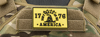 "Don't Tread on Me America 1776" PVC Patch (Color: Yellow)