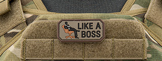 "Like a Boss" PVC Patch (Color: Brown)