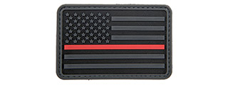 3D US Flag Forward PVC Patch w/ Red Stripe (Color: Black)