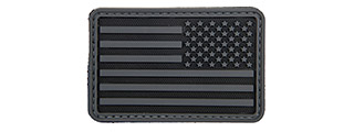 3D US Flag Reverse PVC Patch (Color: Black and Dark Gray)