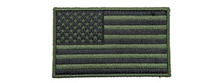 Large Embroidered Forward US Flag Patch (Color: OD Green)