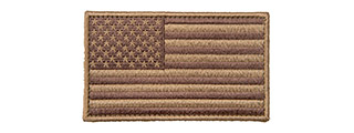 Large Embroidered Forward US Flag Patch (Color: Coyote Tan)
