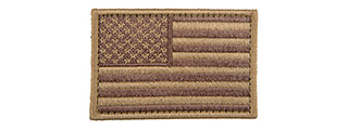 Embroidered Forward US Flag Patch (Color: Coyote Tan)
