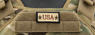 USA Embroidered Patch (Color: Tan)