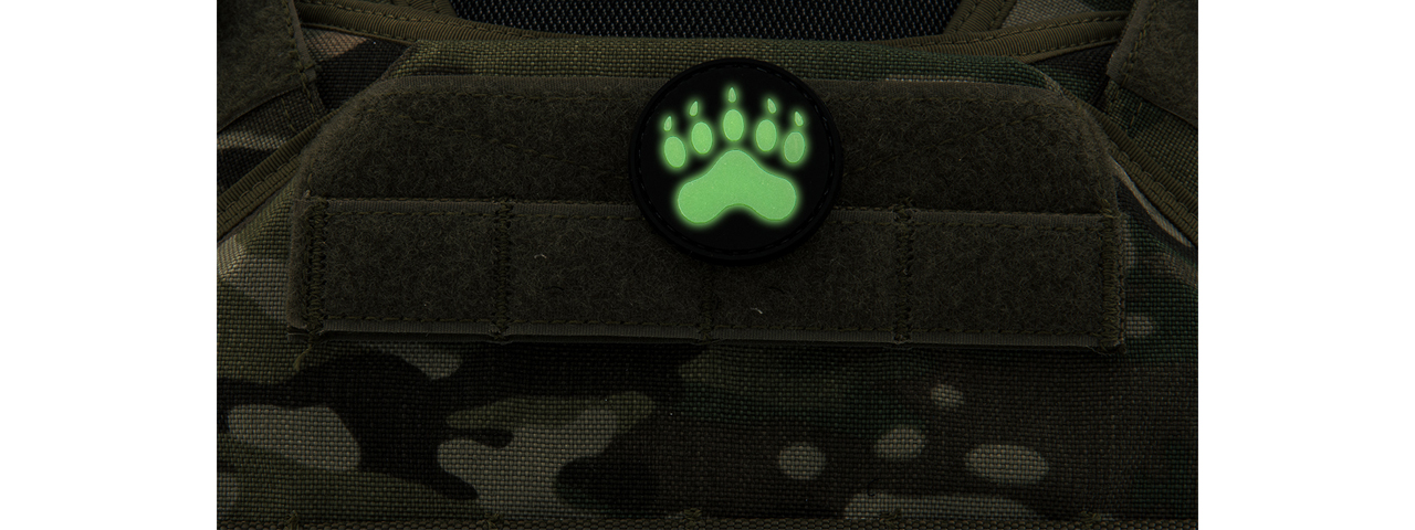 Glow in the Dark Paw PVC Patch - Click Image to Close