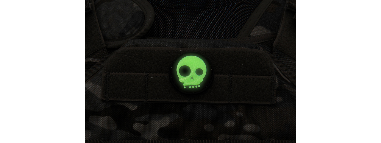 Glow in the Dark Funny Skull PVC Patch