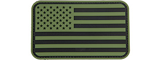 Large Forward US Flag PVC Patch (Color: Black and Yellow)