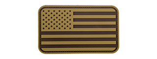 Large Forward US Flag PVC Patch (Color: Tan)