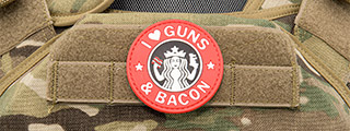I Heart Guns & Bacon PVC Patch (Color: Red)