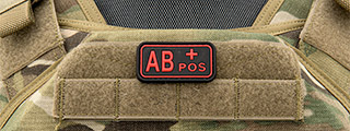 AB-Positive Blood Type PVC Patch (Color: Black and Red)