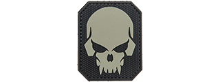 Large Pirate Skull PVC Patch (Color: Black and Gray)