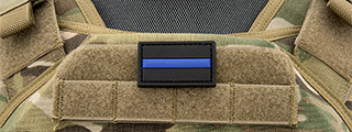 Small Thin Blue Line PVC Patch (Color: Black and Blue)