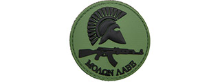 Round Molon Labe with AK Rifle PVC Patch (Color: OD Green)